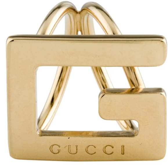 Gucci Accessories - Gold metal Gucci scarf ring with logo at front